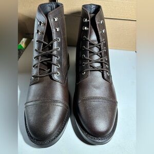 Thursday Boot Company Men's Brown Leather Captain Boots, size 9 Wide